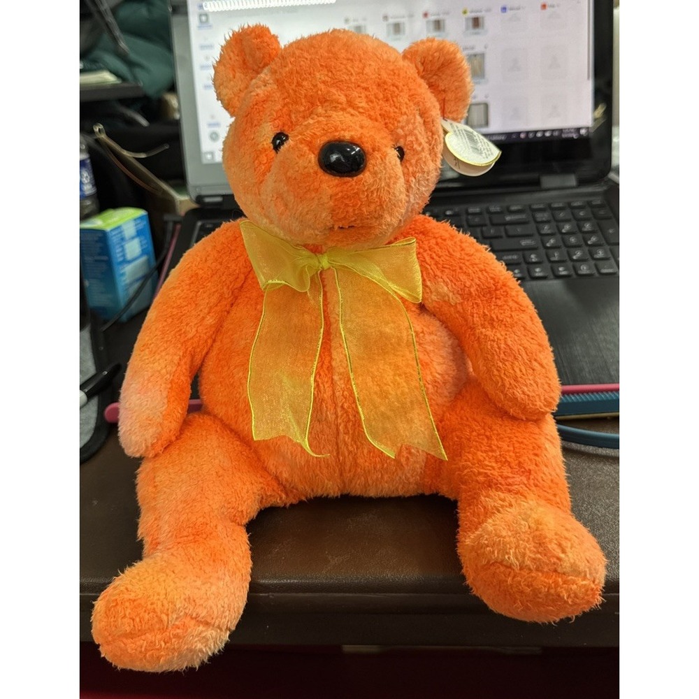 TY Beanie Buddy - TANGERINE the Bear (Soft Plush Fabric) (13 inch) - MWMTs